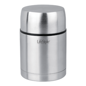 LifeStyle - Termo para líquidos y bebidas, acero inoxidable, 500 ml,  botella térmica con tapón-vaso, cierre a presión 25 cm, rec